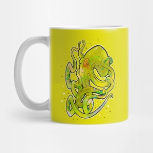 octopus dirty lime green Mug